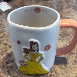 Rae Dunn White, Yellow & Pink Disney Belle Ceramic Mug